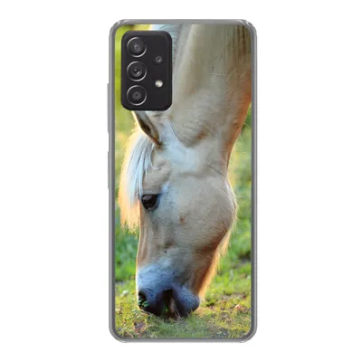 Produktbild von MuchoWow® Handyhülle Schutzhülle Hülle für Samsung Galaxy A53 5G Weidendes Fjordpferd an einem Sommertag Silikon Softcase Handy Hülle - Schutzabdeckung