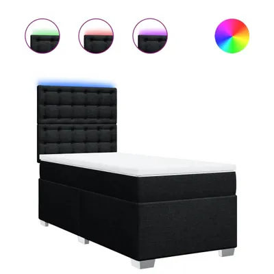 Immagine prodotto di vidaXL Letto a molle con materasso nero 100x200 cm in tessuto