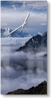 Produktbild von DEQORI Glasuhr 30x60 cm Römisch 'Wolkenberührung' Wanduhr Glas Uhr Design leise Küchenuhr