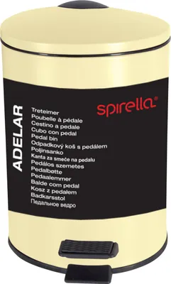 Obrázek produktu pro Spirella Kosmetický koš 5 litrů nerezová ocel s automatickým spouštěním a vnitřním košem „Adelar“ Koupelnový koš Softclose odpadkový koš žlutý