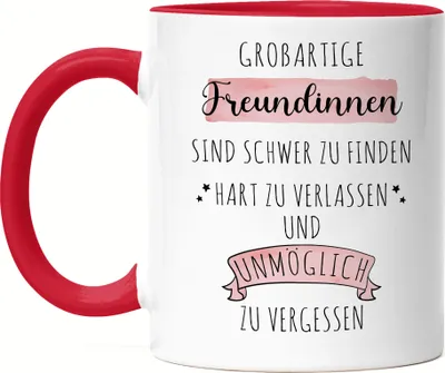 Produktbild von Großartige Freundinnen Sind Schwer Zu Finden Tasse Rot  Dankeschön Geschenk Hart Zu Vergessen