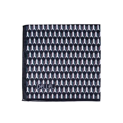 Image de Foulard noir pour femme Dellel avec monogramme, aspect satin, 45 x 45 cm