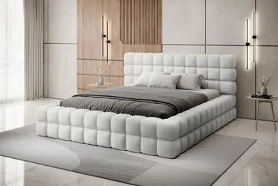 Obrázek produktu pro Čalouněná postel s úložným prostorem 140x200 DELVIRO - bílá 2