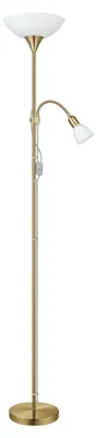 Produktbild von EGLO Stehlampe Up 2, 2 flammige Stehleuchte, Standleuchte, Wohnzimmerlampe, Lampe mit Schalter, Deckenfluter mit Leselampe, E27, E14