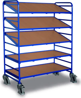 Produktbild von Eurokastenwagen für 15 Eurokästen - Ladefläche 1.240 x 610 mm - Traglast 250 kg - enzianblau