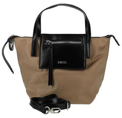 Produktbild von Strapazierfähige Nylon Handtasche 22x31x15 cm mit Reißverschluss, Tragehenkel, Schulterriemen und Fronttasche