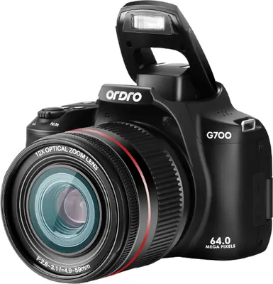 Produktbild von Aparat cyfrowy ORDRO G700 4K, WiFi, cyfrowa kamera wideo, kamera, 64 MP, 3,0-calowy ekran IPS, 12-krotny zoom optyczny, automatyczna/ręczna regulacja ostrości, wbudowana lampa błyskowa, bateria, elektroniczna stabilizacja z paskiem do nagrywania vlogów