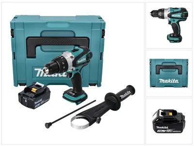 Immagine prodotto di Trapano avvitatore a percussione a batteria Makita DHP 458 F1J 18 V 91 Nm + 1x batteria 3,0 Ah + Makpac - senza caricabatterie