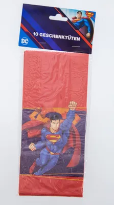 Produktbild von Superman Party-Tüte Papier inkl. Sticker, 10 Stk.