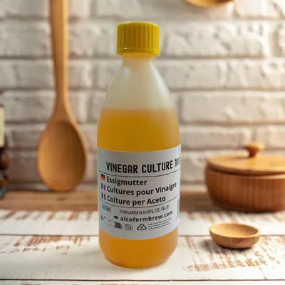 Produktbild von Essig-Mutter für Hausgemachten Essig 100ml - Essig Starter Kultur, Natürlich und Aktiv, Ideal für Hausgemachten Apfelessig und Weinessig, Essigmutter