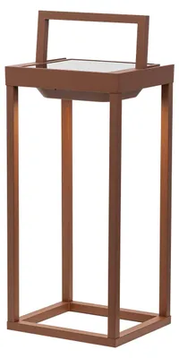 Image de Zafferano - Lanterne Solaire 2 Led 37,3 Cm - Applique Et Lampe De Table 2W Avec Batterie Et Capteur Crépusculaire - Corten