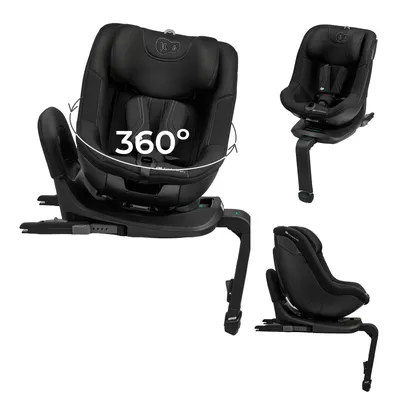 Obrázok produktu pre Kinderkraft I-GUARD PRO, otočná autosedačka o 360°, i-Size R129, inštalácia proti smeru jazdy aj po smere jazdy, ISOFIX a oporná noha, vetraná škrupina, čierna