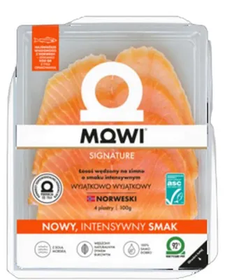 Zdjęcie produktu dla MOWI Intensiv łosoś wędzony na zimno plastry 100g
