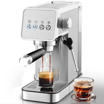 Produktbild von Ollygirn 20 Bar Siebträger Espressomaschine, Halbautomatische Kaffeemaschine mit Milchaufschäumer, 1.2L Wassertank für Espresso, Cappuccino, Latte