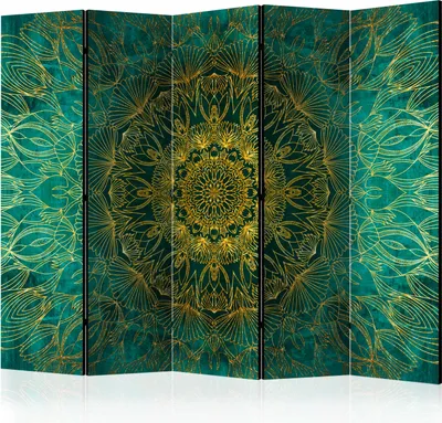 Obrázek produktu pro Orient oboustranný paraván 225x172 cm 5dílný zelený