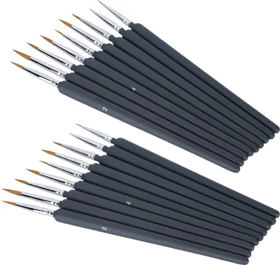 Productafbeelding van 2 sets aquarelverfsets met fineliner, penseel van wolfhaar voor gouacheverf, olieverfsets
