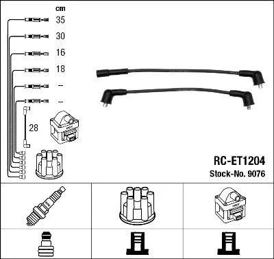 Produktbild von NGK 9076 Zündkabelsatz Zündleitungssatz für TOYOTA TERCEL (L1, L2)