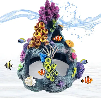 Produktbild von Aquariumdekoration, Kunstharz, Korallenriff, Versteckplatz, Für Betta Fische