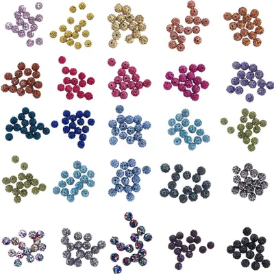 Image de Perles Shamballa, scintillantes, 8 mm, 15 pièces, violet