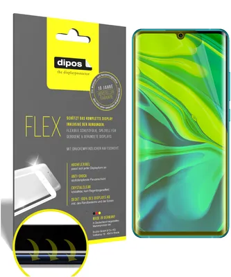 Produktbild von 2x Schutzfolie für Xiaomi Mi Note 10 Folie, 100% Displayabdeckung, dipos Flex