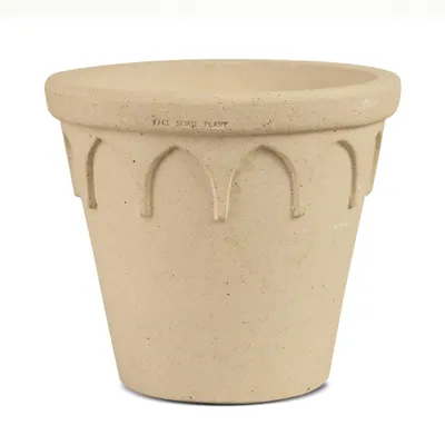 Produktbild von Beige Blumentopf Übertopf Töpferton Keramiktopf, Durchmesser 20cm, Höhe 14,5cm
