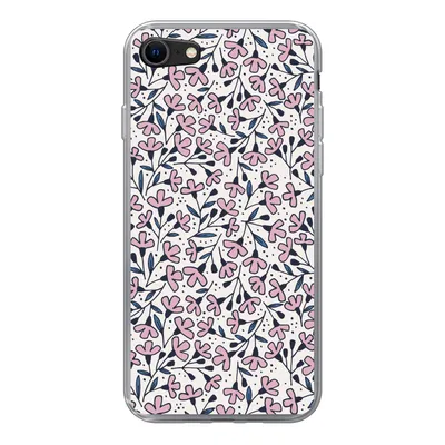 Produktbild von MuchoWow® Handyhülle Schutzhülle Hülle für iPhone SE 2022 Mädchen - Blumen - Rosa - Muster - Mädchen - Kinder - Mädchen Silikon Softcase Handy Hülle - Schutzhülle