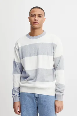 Produktbild von !Solid SDFedele Herren Strickpullover Feinstrick Pullover mit Rundhalsausschnitt getreift