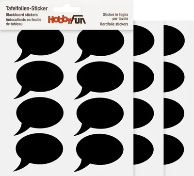 Produktbild von Tafelfolien-Sticker "Sprechblase", 3 Bogen à 8 Stück