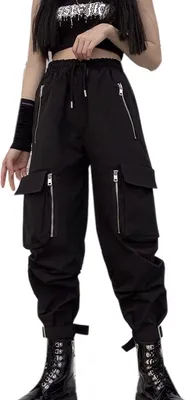 Produktbild von Damen Jogginghose Schwarz Mit Hohem Bund Taschen Schwarz S