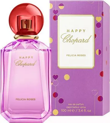 A perfume bottle and its packaging are displayed against a white background.