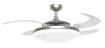 Zdjęcie produktu dla Masterlight Fanaway Evo2, Wentylator domowy z łopatkami, Chrom, Biały, Sufit, Akrylowy, Metal, 175 RPM, 121 cm