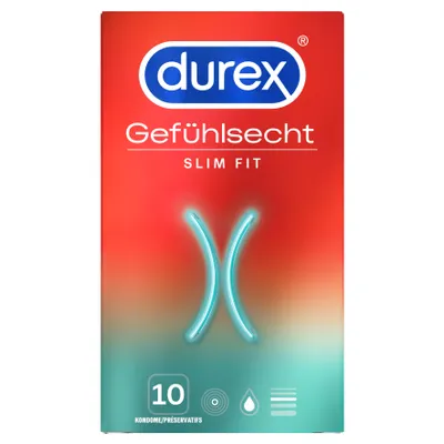 Zdjęcie produktu dla Durex 3062214, Prezerwatywa dla mężczyzn, Przezroczysty, Lateks, CE, 52,5 mm, 180 mm