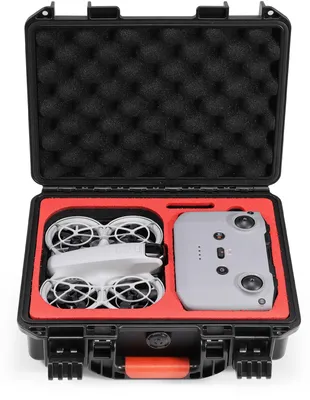 Zdjęcie produktu dla Wodoodporne, twarde etui do akcesoriów dronów DJI, kolor czarny/czerwony
