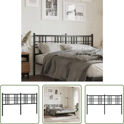 Produktbild von The Living Store Kopfteil Metall Schwarz 160 cm