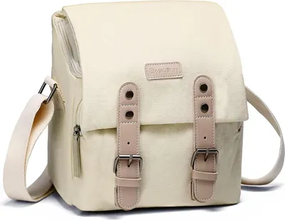 Produktbild von Cwatcun Kameratasche Wasserdicht Vintage SLR-Fototasche Canvas Weiß S
