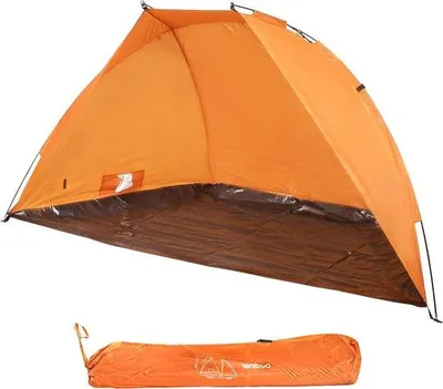Produktbild von Famanu Strandzelt 240 x 120 x 120 cm - stabile Sonnen- und Windschutz in Orange