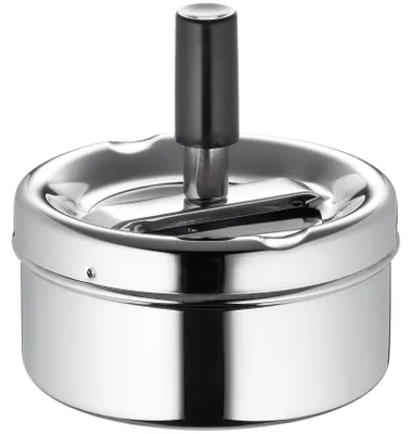 Produktbild von Aschenbecher - drehbarer Aschenbecher - Druckaschenbecher - Chrom - Metall - D9 x H9 cm
