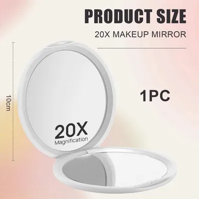 Kosmetikspiegel 1X/20X Vergrößerung - Reisesspiegel - Make-up Spiegel - Kompakt - Beidseitig - Ideal für unterwegs
