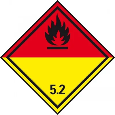 Produktbild von Dreifke® Gefahrgutzettel (Placards) Kl. 5.2 Organische Peroxide, Kunststoff, ...
