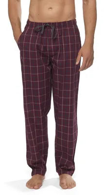 Produktbild von Moonline - Herren Webhose Freizeithose Loungewear aus 100% Baumwolle ; bordeaux , 58/60