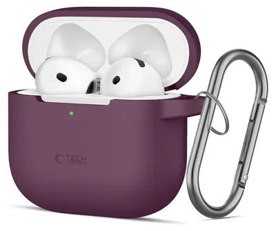 Obrázok produktu pre TECH-PROTECT silikónový držiak na Apple AirPods 4 / 5, bordový
