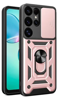 Produktbild von Hybrid Armor Camshield Hülle Mit Kameraabdeckung Und Metallring Für Samsung Galaxy S25 Ultra - Pink