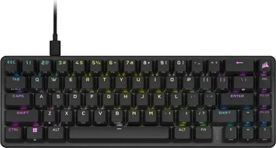 Zdjęcie produktu dla Corsair K65 PRO MINI, Przewodowa, USB, Opto-mechaniczny przełącznik kluczykowy, QWERTZ, RGB LED, Czarny