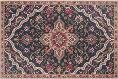 Produktbild von Reiche florale Ornamente im türkischen Stil – Vinylteppich – 140x210 cm – Outdoor Teppich – Terrasse – Wetterfest – Modern