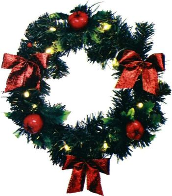 HAAC LED Deko Kranz Türkranz beleuchteter Weihnachtstürkranz mit 15 Leds Timer