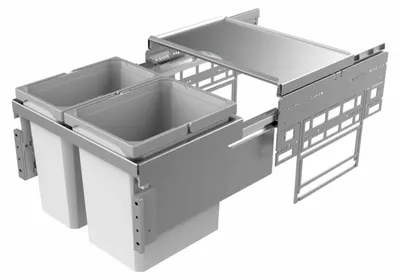 Image de NABER 8012400 Collecteur de déchets 27,5 (12+15,5) litres COX® BASE 360 K/500-2 sans couvercle gris clair, H 360 mm