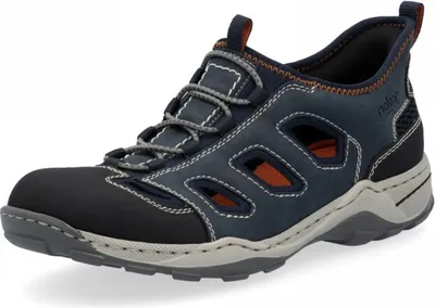 Immagine prodotto di Rieker scarpa slip-on traforata. alla moda in blu, taglia 44