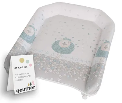 Produktbild von GEUTHER Wickelplatte für Kinderbett im Schafsdesign | universell passend | platzsparend & abnehmbar | weich gepolstert mit erhöhtem Rand | belastbar bis 15 kg