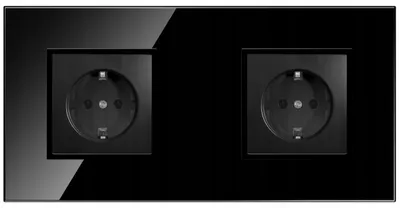 Produktbild von Adelid Quadra Doppel Steckdose Glas Schwarz