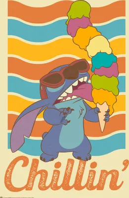 Produktbild von Erik Editores Stitch Chillin Plakat Mehrfarbig Mehrfarbig One Size